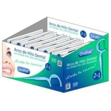 Double Dental Floss Arch 100 Units. Individual Ora