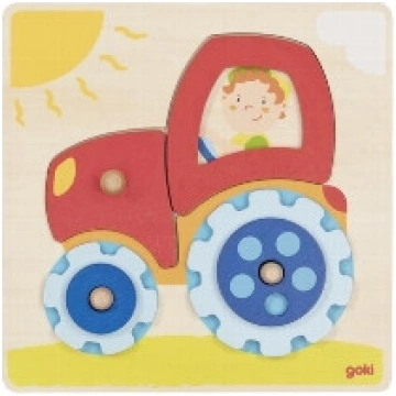 Goki koka puzle no 6detaļām - Traktors, 57702
