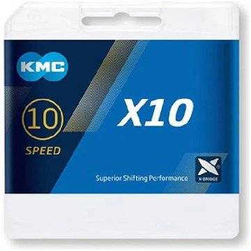 Ķēde - KMC X10 Silver Black - BX10NB114 - 10 ātrum