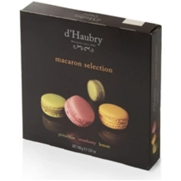 Cepumi D"HAUBRY Macaroons, pistācijas, zemeņu, cit