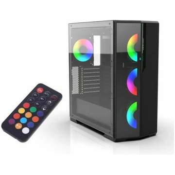 Inca Mid-Tower case/ATX/metal AND glass/USB/RGB, b