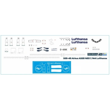 1:144 PAS-Decals 320-45 - Airbus A320 NEO Lufthans
