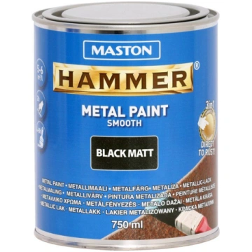 Glancēta metāla krāsa bundžā, MELNA 750ml MASTON H