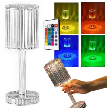 Galda naktslampiņa ar kristāla imitāciju LED RGB, 