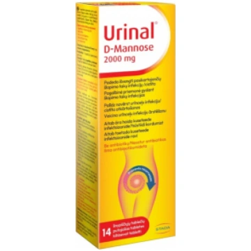 URINAL putojošas tabletes D MANNOSE, 14 gab