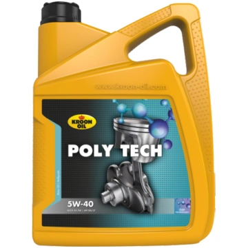 Motoreļļa Kroon Oil Poly Tech 5W - 40, sintētiskai