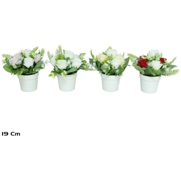 Mākslīgais rozes pumpurs podā 19 cm 15x15x19 cm LI