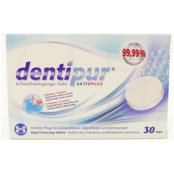 DENTIPUR Aktiv tabletes protēžu tīrīšanai, 30gab