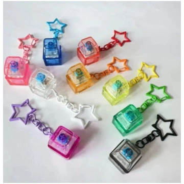 New Transparent Star Keyboard Keychain Fidget Toy 