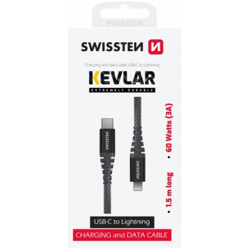 Kabelis Swissten Kevlar Data 71544010 USB Type-C, 