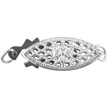 Fermoir Filigrane ovale 15 x 6 mm, Argent 925
