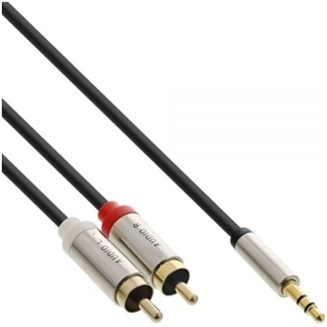 Kabel InLine Jack 3.5mm - RCA (Cinch) x2 2m srebrn