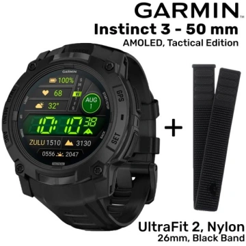GARMIN Instinct 3 – 50 mm, AMOLED, Tactical Editio
