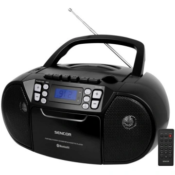 Sencor SPT 3907 B Kasešu atskaņotājs ar CD,Bluetoo