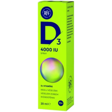 D3 4000 IU pilieni, 20 ml RFF