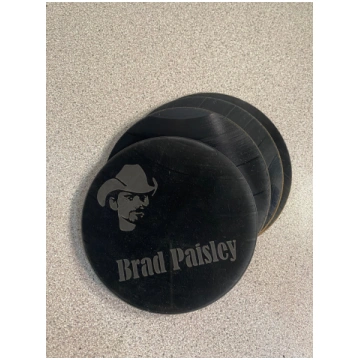 brad paisley Laser Engraved Coaster Set of 4 Cut V