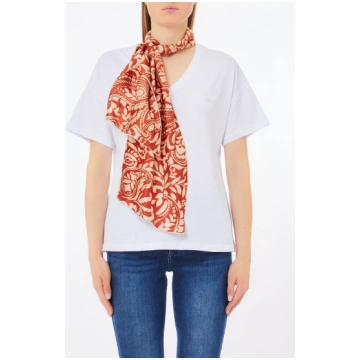 Cotton T-shirt with foulard LIUJO