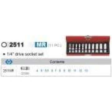 King Tony KING TONY SOCKET SET 1/4 "11 PCS LONG CA