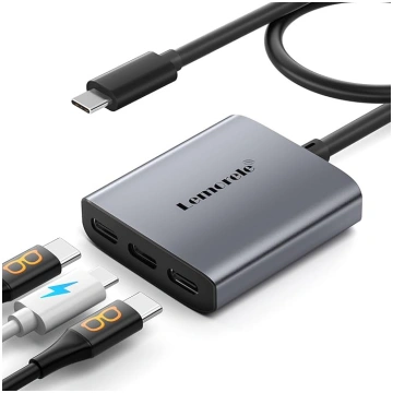 Lemorele 4K USB C adapteris ar duālo USB C adapter