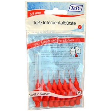 Starpzobu birstītes, 0,5 mm, 8 gab TePe