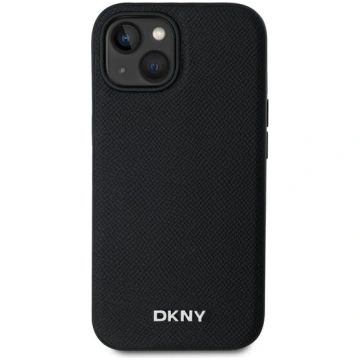 iPhone 15 apvalks - DKNY - Metalizēts logo - Melns