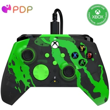 PDP Rematch Glow Xbox Wired Controller (jolt green