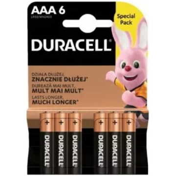 Baterijas Duracell AAA R03 6 gab