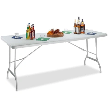 Relaxdays Bastian Folding Garden Table, Large, Car