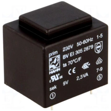 Transformer: encapsulated | 2.3VA | 230VAC | 9V | 