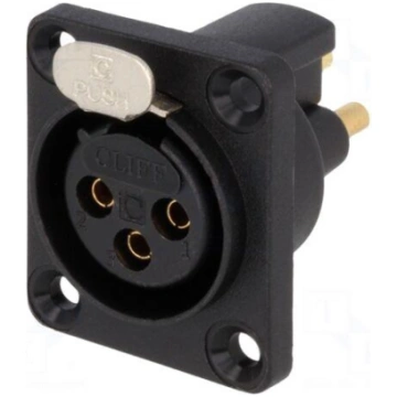 Socket | XLR | female | PIN: 3 | with push button,