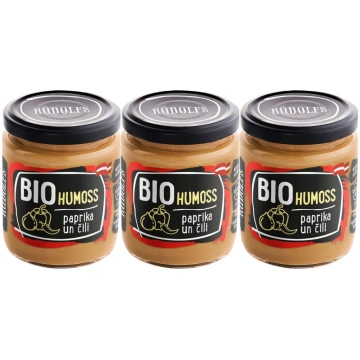 Rūdolfs Bio humuss ar papriku un čili 3x230g