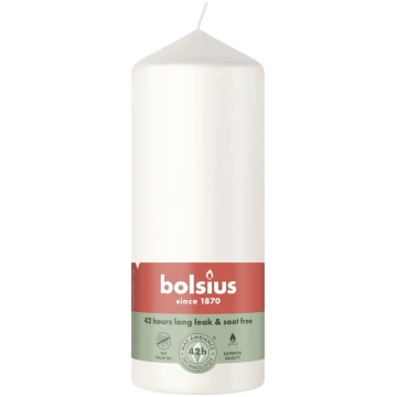 Svece, cilindriskas Bolsius, 42 h, Balta krās