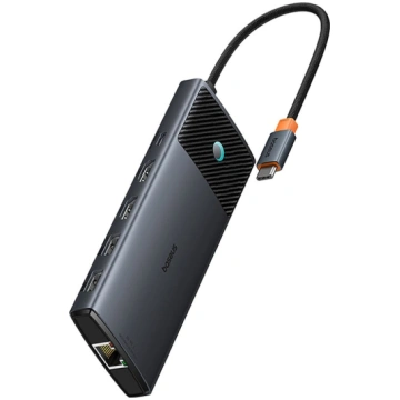 HUB adapteris 10in1 HDMI USB-A USB-C RJ45 SD TF sa