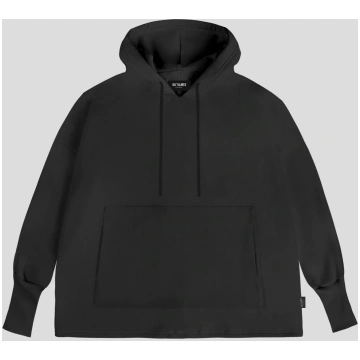 ESSENTIAL BLACK OVER FIT WARM FLEECE HOODIE - XL