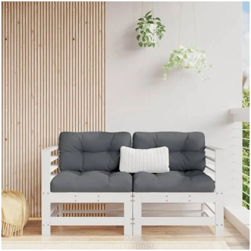 Homgoday Corner Sofas Garden 2 Pack White Solid Pi