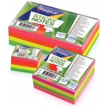 Sticky Notes Forpus, Neon, 75x75mm, assorted, cube