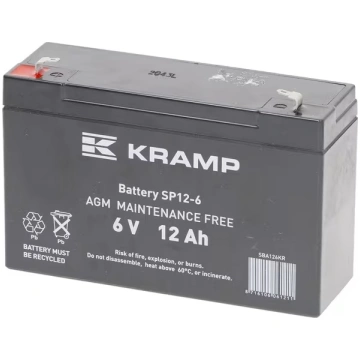 Akumulators 6V, 12Ah slēgtais Kramp