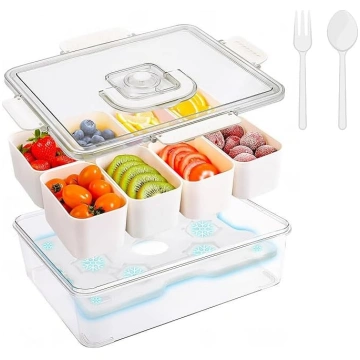 Dalīta servēšanas plate, atdzesēta uzkodu kaste ar