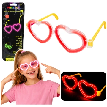 Fluorescent Heart Glasses Glow in the Dark Stick N