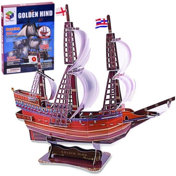 3D puzle burinieks Golden Hind, 108 gab. 3D Puzzle
