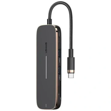 USAMS adapteris HUB 2xUSB + USB-C + HDMI + Micro S