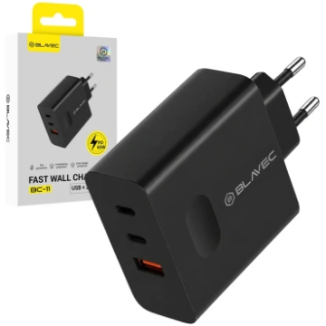 Blavec Wall charger BC-11 GaN - USB + 2x Type-C - 
