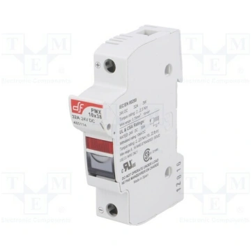 Fuse holder; 10.3x38mm; for DIN rail mounting; 32A