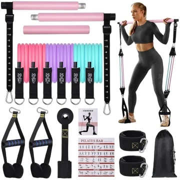 Pilates Bar komplekts ar 6 pretestības joslām, reg