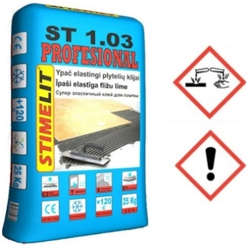 Elastīga flīžu līme ST 1.03 Stimelit 25kg pelēka