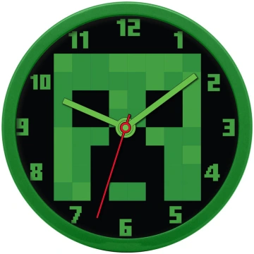 Minecraft zaļš sienas pulkstenis 25 cm