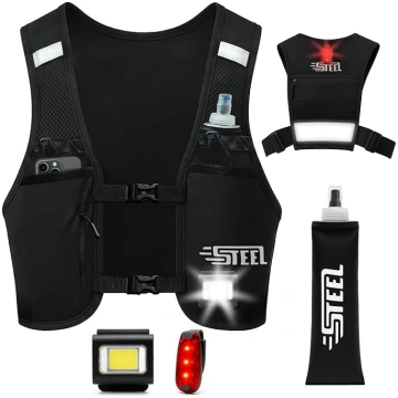 Skriešanas veste ar atstarotājiem, 3 LED gaismām,