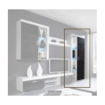 CAMA MEBLE SAMBA Vitrīna (balta + melna glancēta),