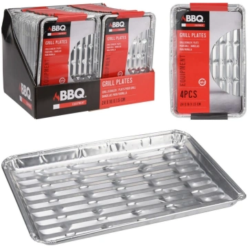 BBQ ALUMINIOWE TACKI NA GRILLA 24x16cm 4SZT 131914