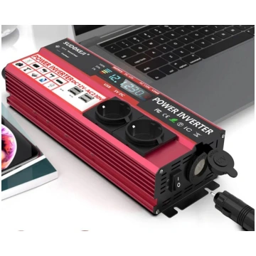 Strāvas pārveidotājs 12v - 220v ar 4 USB portiem u